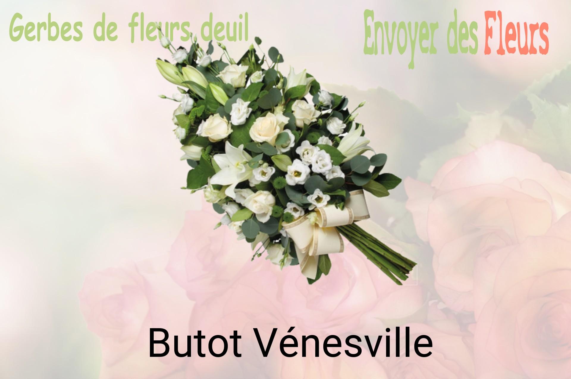 Gerbe de fleurs de deuil livrée à Butot-Vénesville